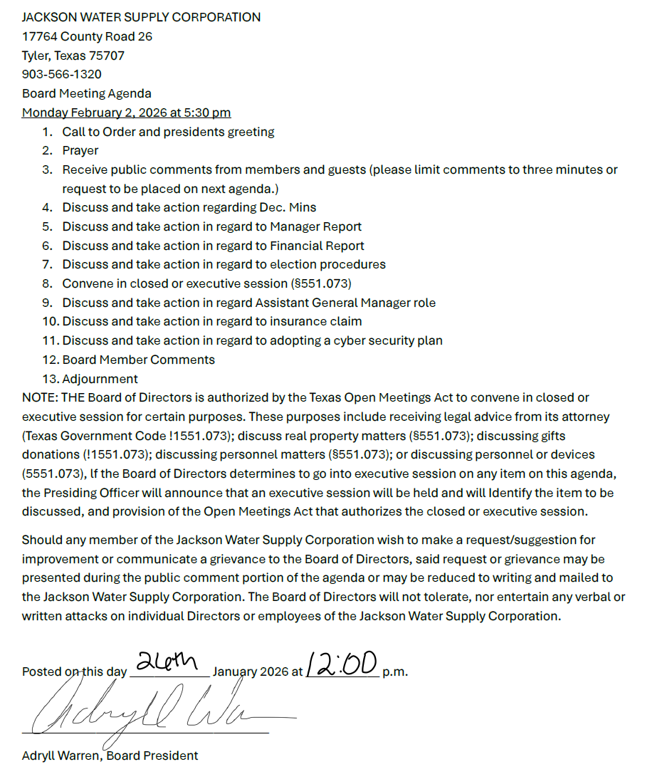 Agenda Board Meeting 02-02-2026 